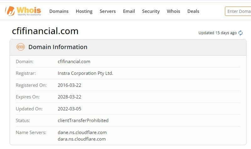 CFI  Whois Registration