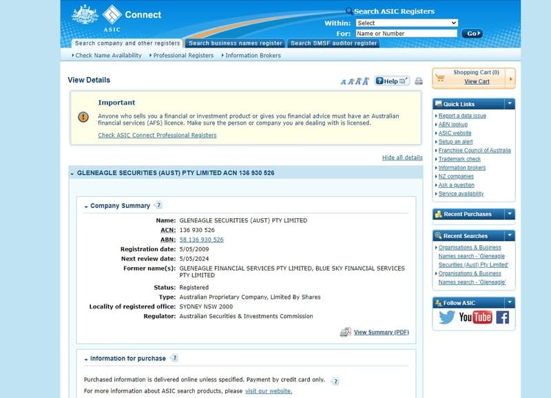 Corporate Information Inquiry