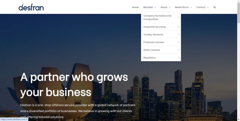 Desfran Homepage screenshot