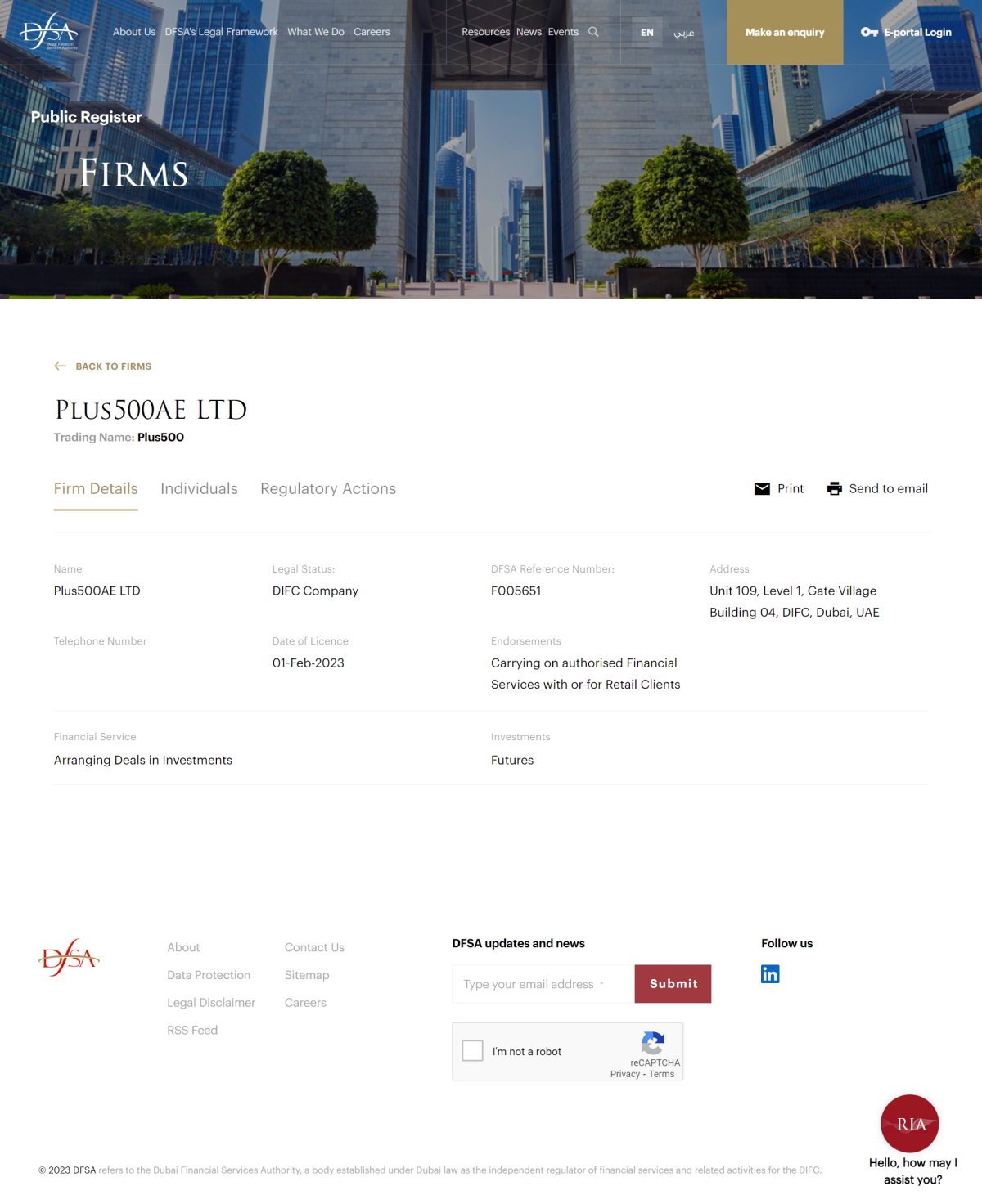 迪拜金融服务管理局(DFSA)