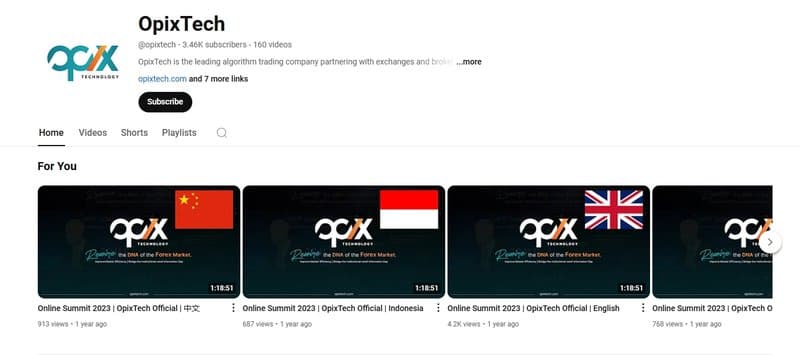 Opixtech's YouTube