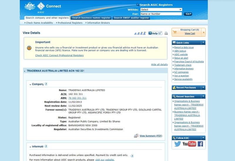 Company Registration Information