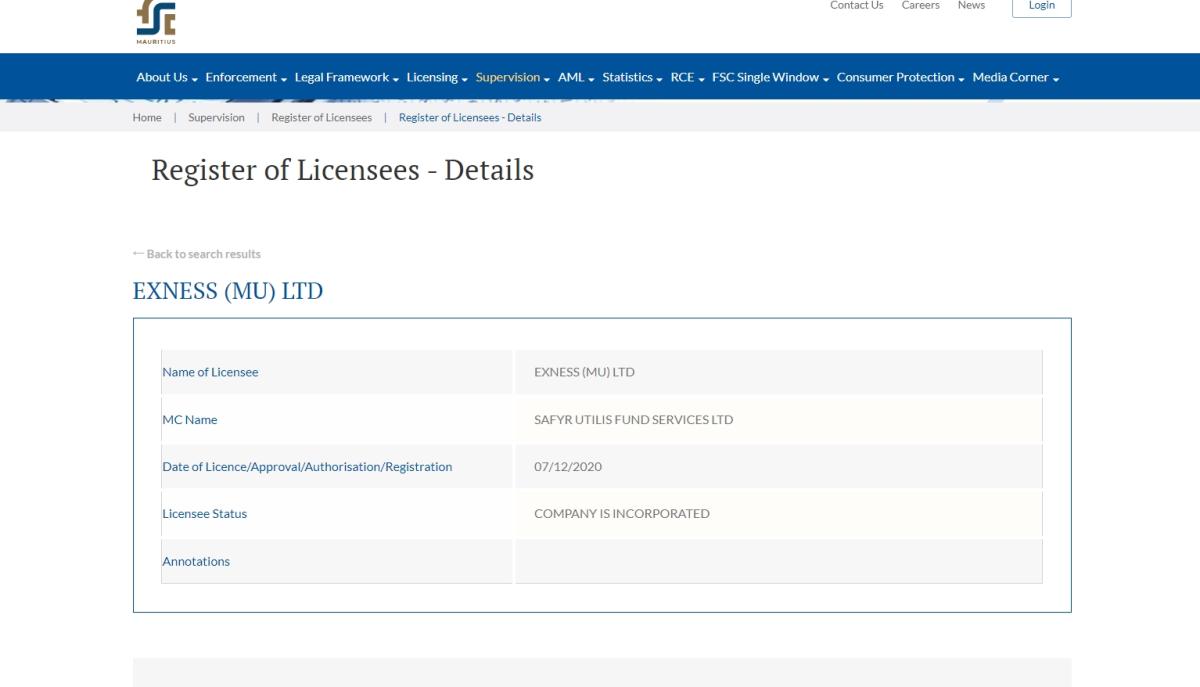 FSC Regulatory Query