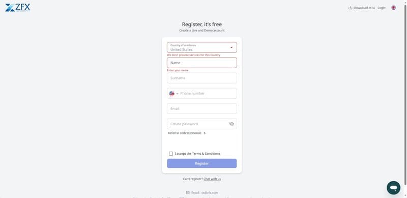 Real Account Registration
