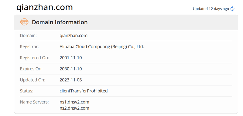 Qianzhan whois.com domain duration data