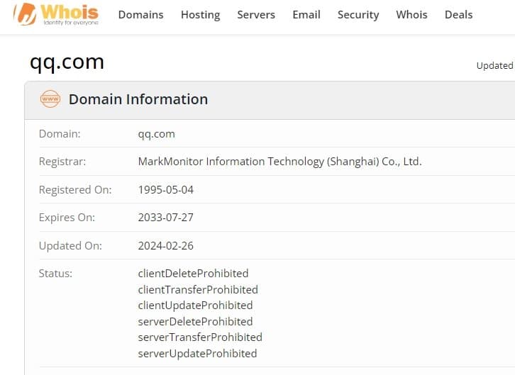 Tencent Finance Whois Registration