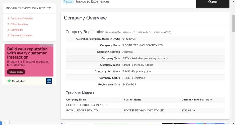 Rootie实体公司注册时间