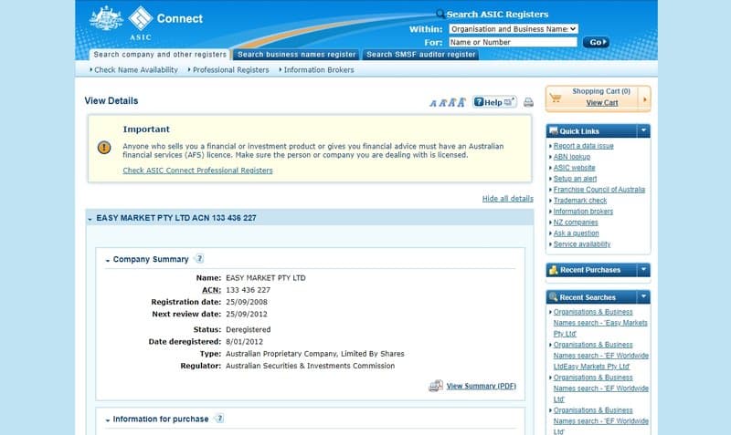 ASIC Regulatory Inquiry