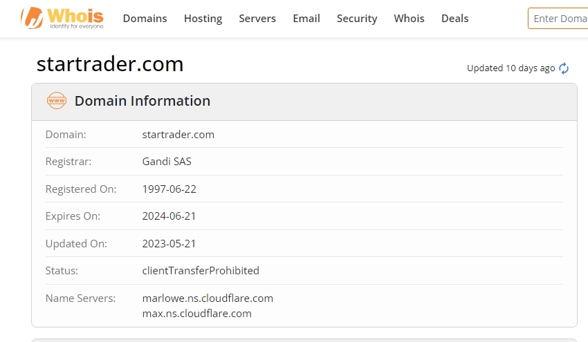 STARTRADER Whois Registration