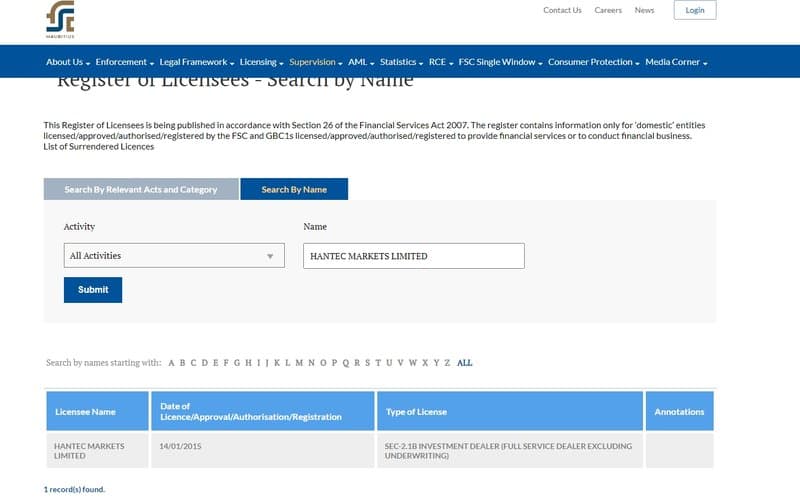 FSC regulatory inquiry