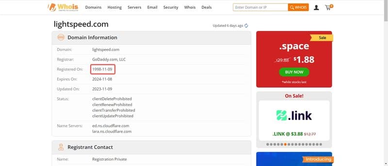 Trade Nation's domain registration date