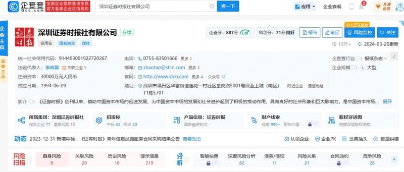 Securities Times Online Qichacha