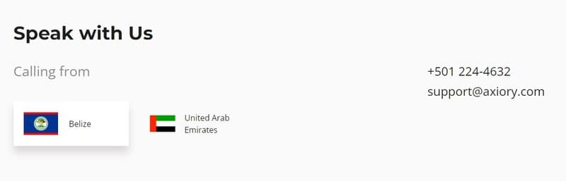 Axiory Customer Support