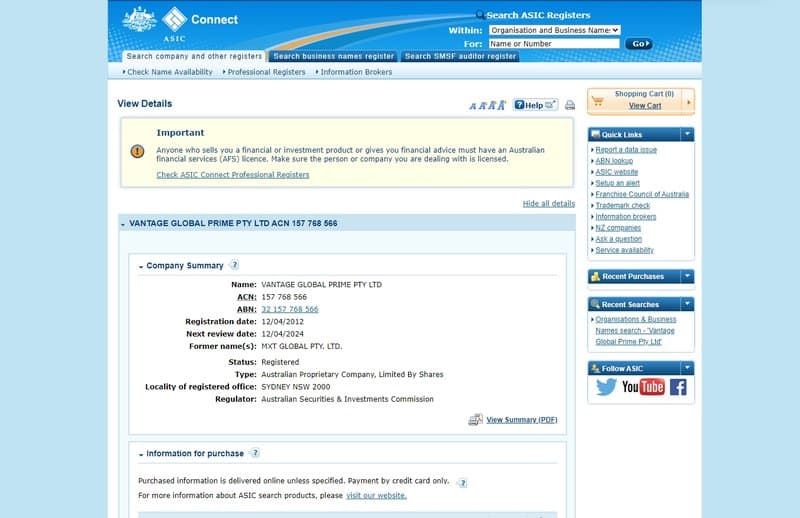 Corporate information inquiry