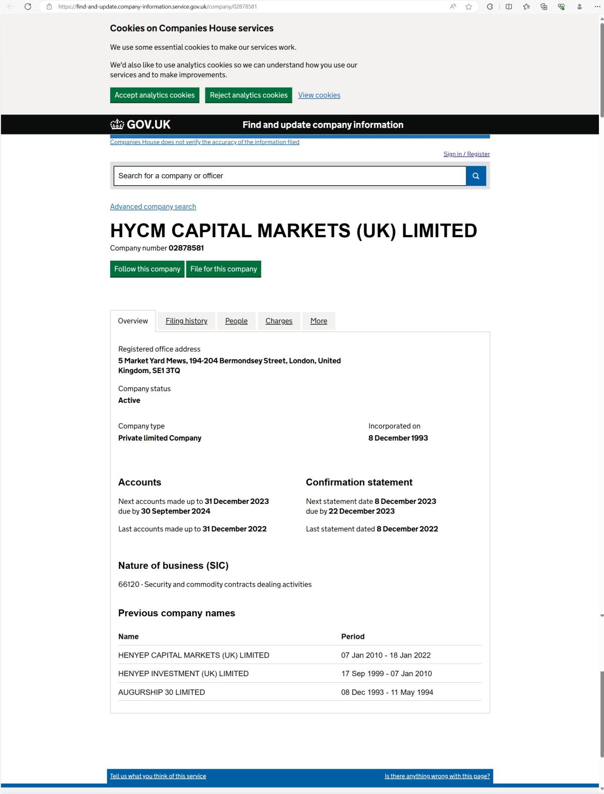 HYCM公司注册信息