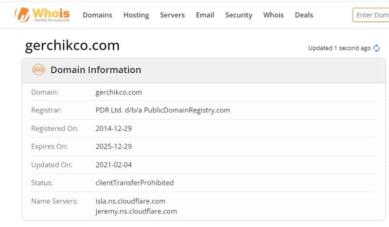 Gerchik & Co Whois Registration Time