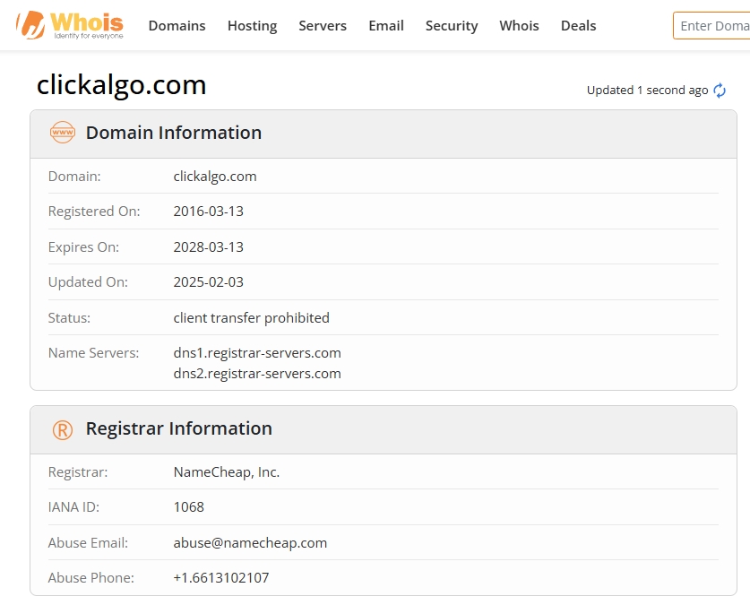 Website registration