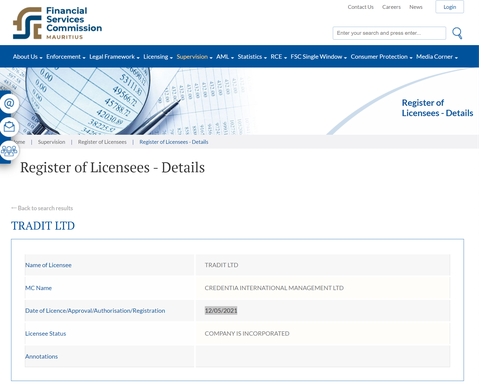 Tradit Limited FSC查询