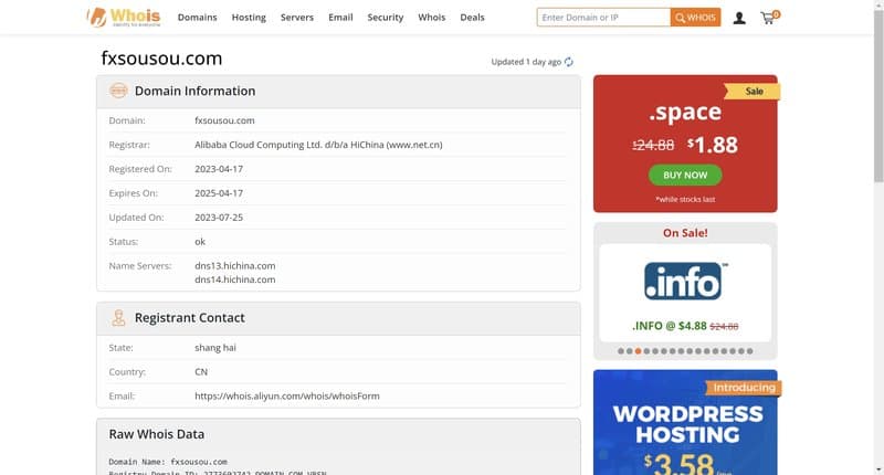 Fxsousou Whois截图