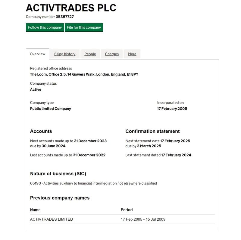 Corporate Registration Information