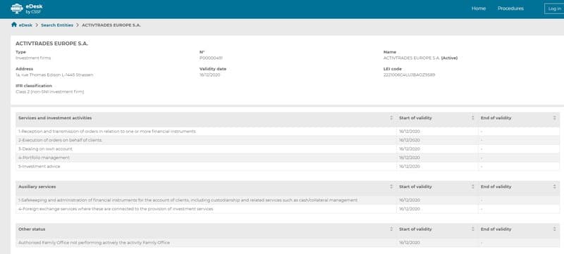CSSF Regulatory Inquiry