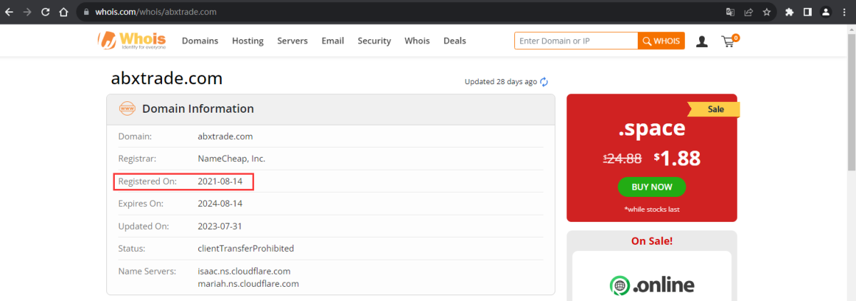 官网域名注册信息Whois查询