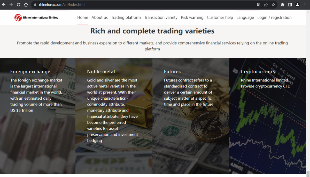 官网显示交易产品信