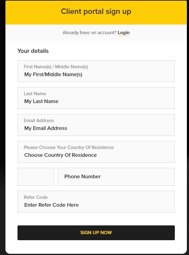 INFINOX account registration2