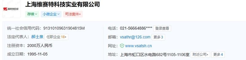 Company registration information