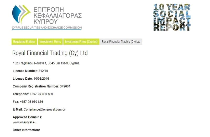 One Royal    CySEC inquiry