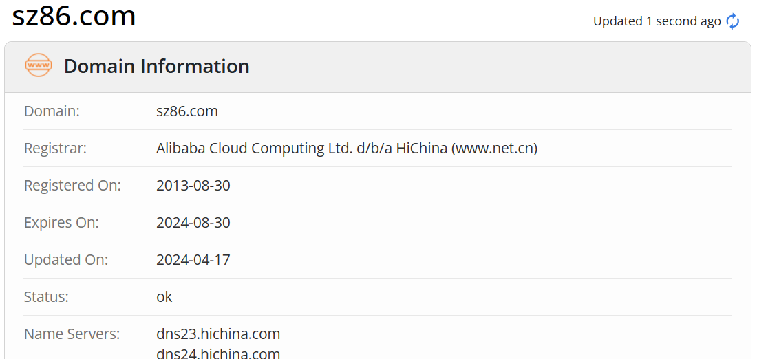 深知财经whois.com域名年限数据