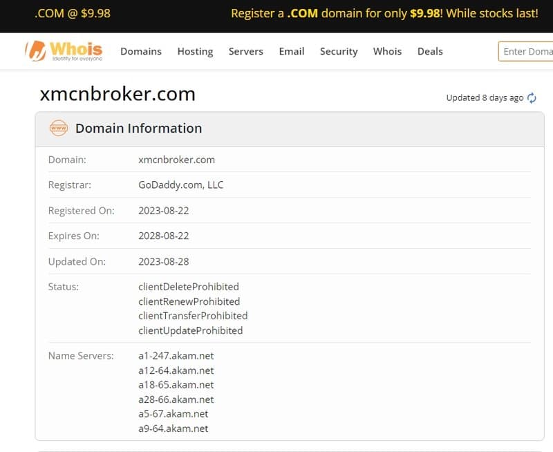 XM Whois Registration