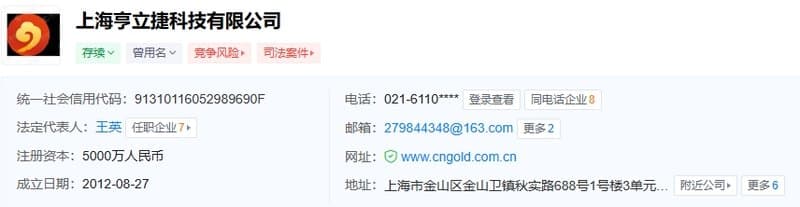 Corporate registration information