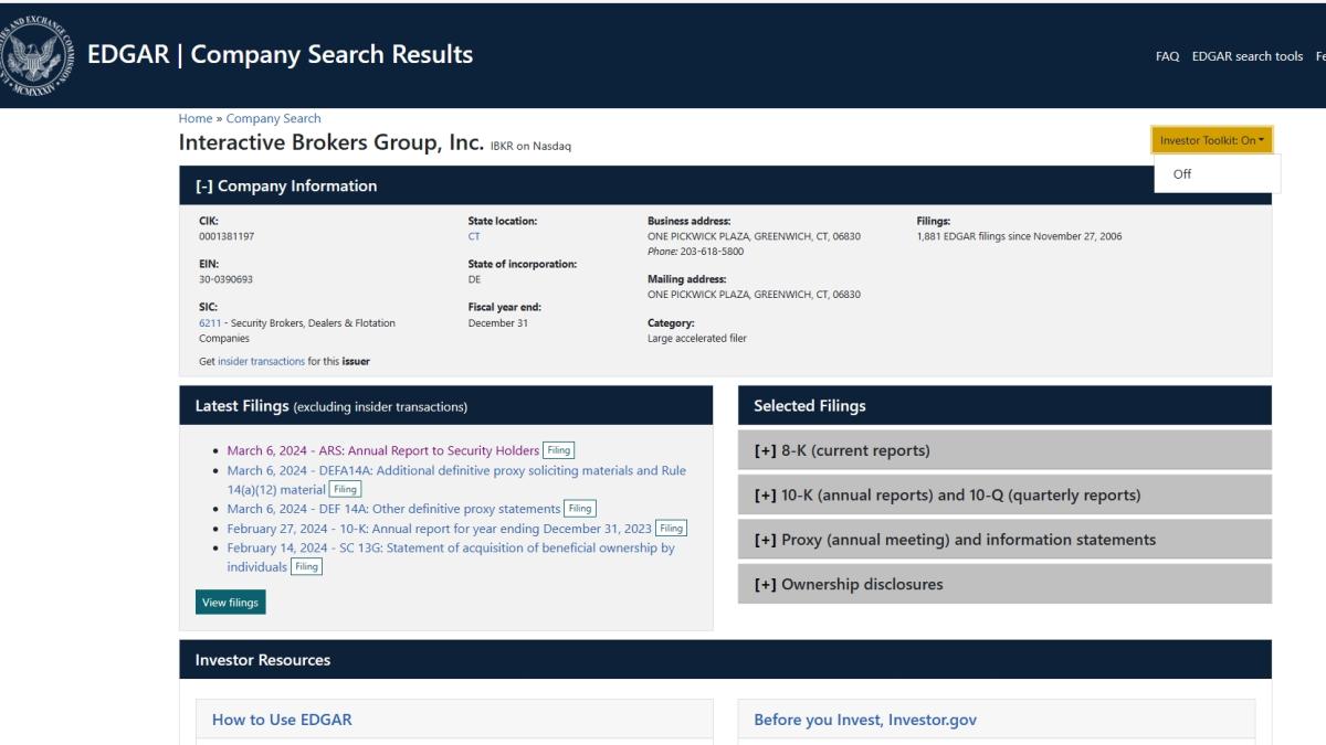 U.S. Regulatory Inquiry Screenshot