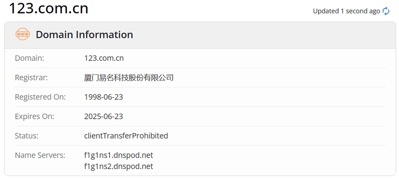 Yun Zhang Finance whois.com Domain Age Data