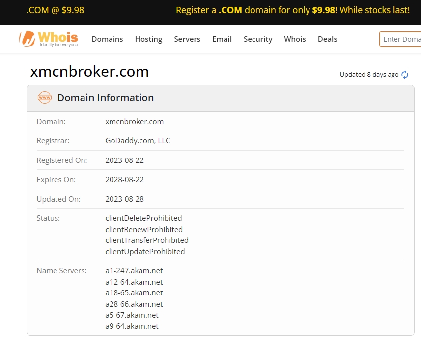 XM Whois Registration