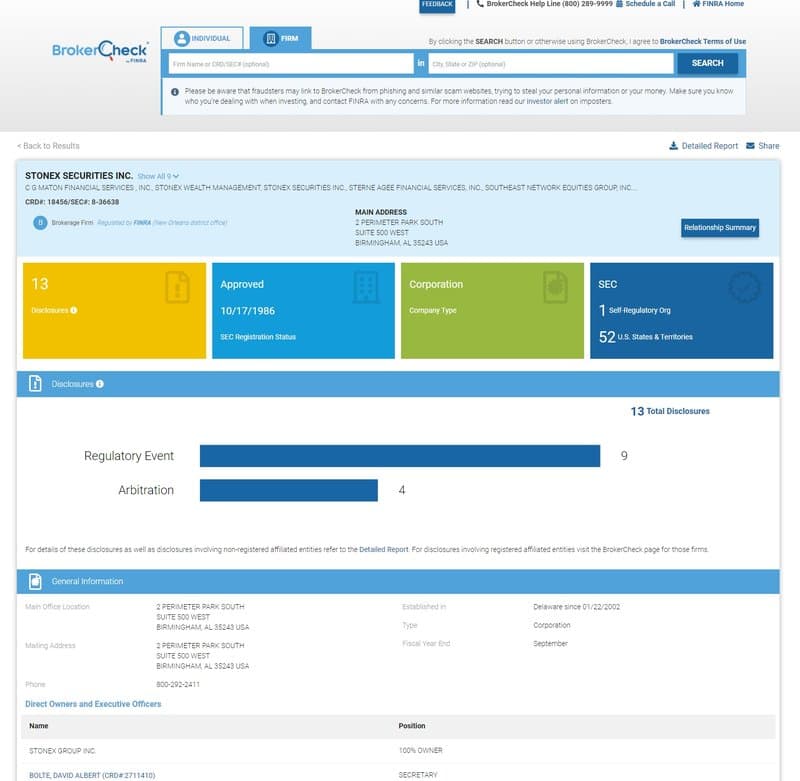 Regulation Inquiry with FINRA