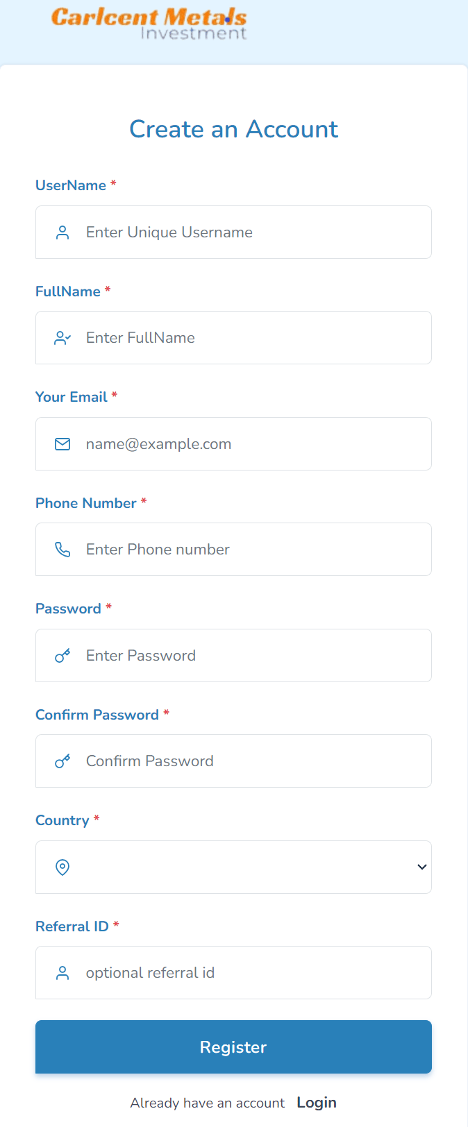 Carlcent Metal Investment