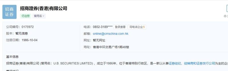 Subsidiary company registration information