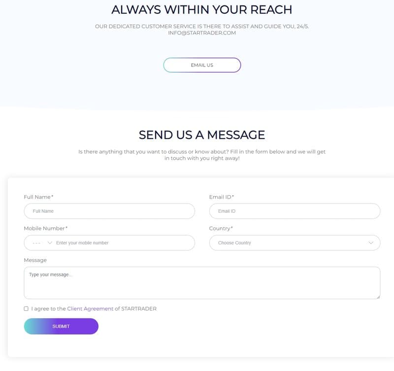 STARTRADER customer support