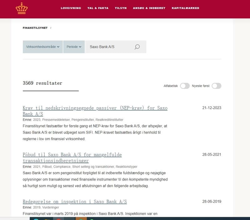 Saxo Bank Danish Regulation