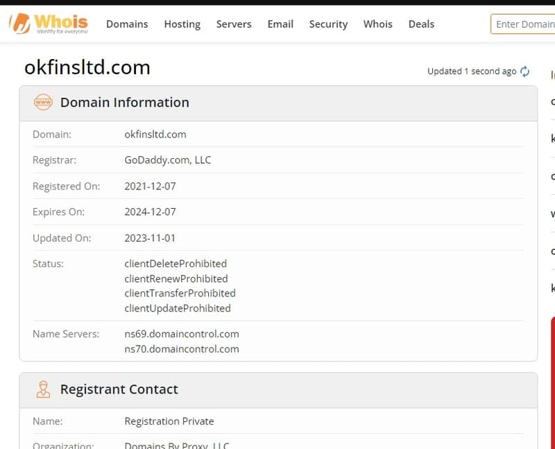 Aotuo Technology Whois registration time