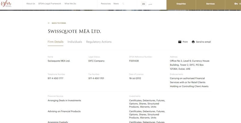 Dubai Financial Services Authority (DFSA) Regulatory Inquiry