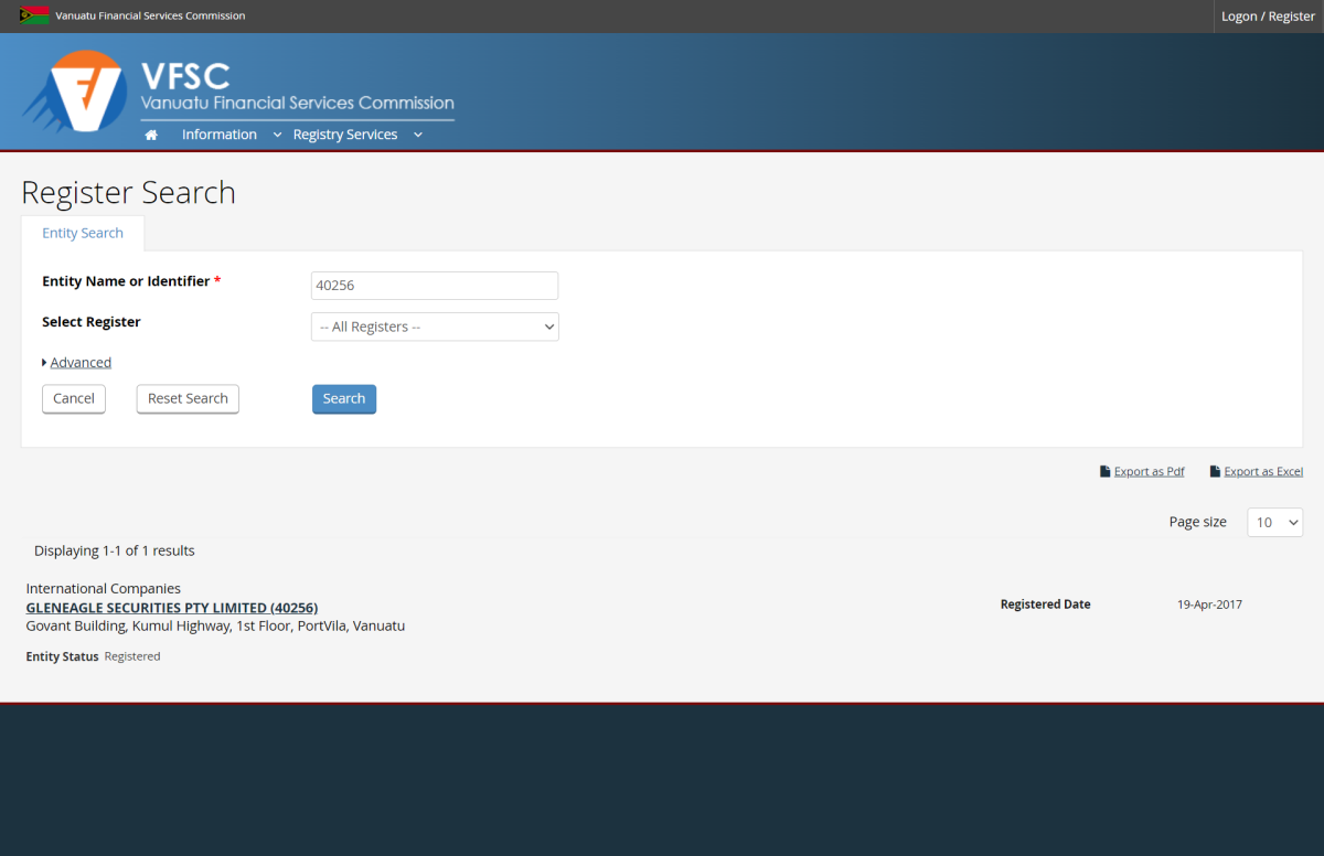 瓦努阿图金融服务委员会(VFSC)