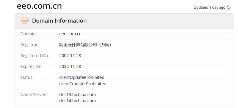 Economic Observer Online whois.com domain years data